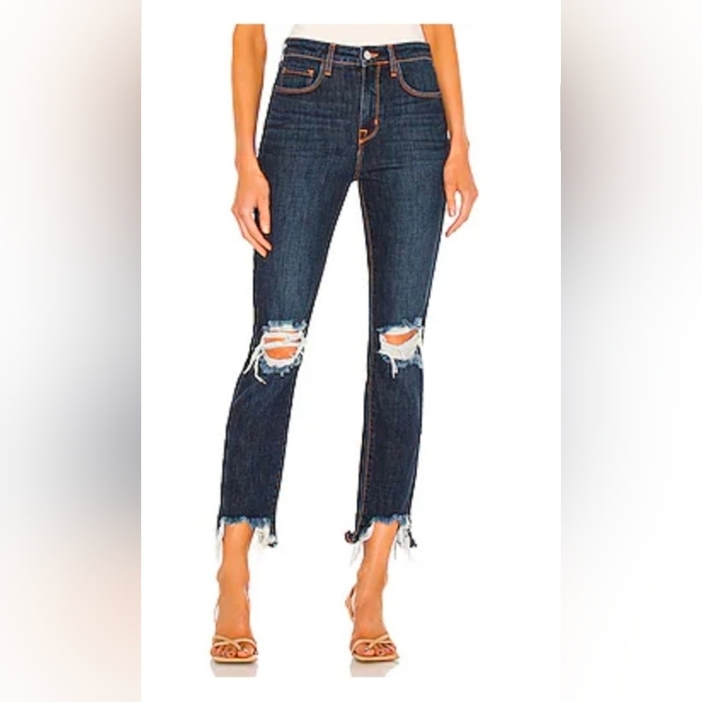 Distressed Dark Blue Jeans By Lagence